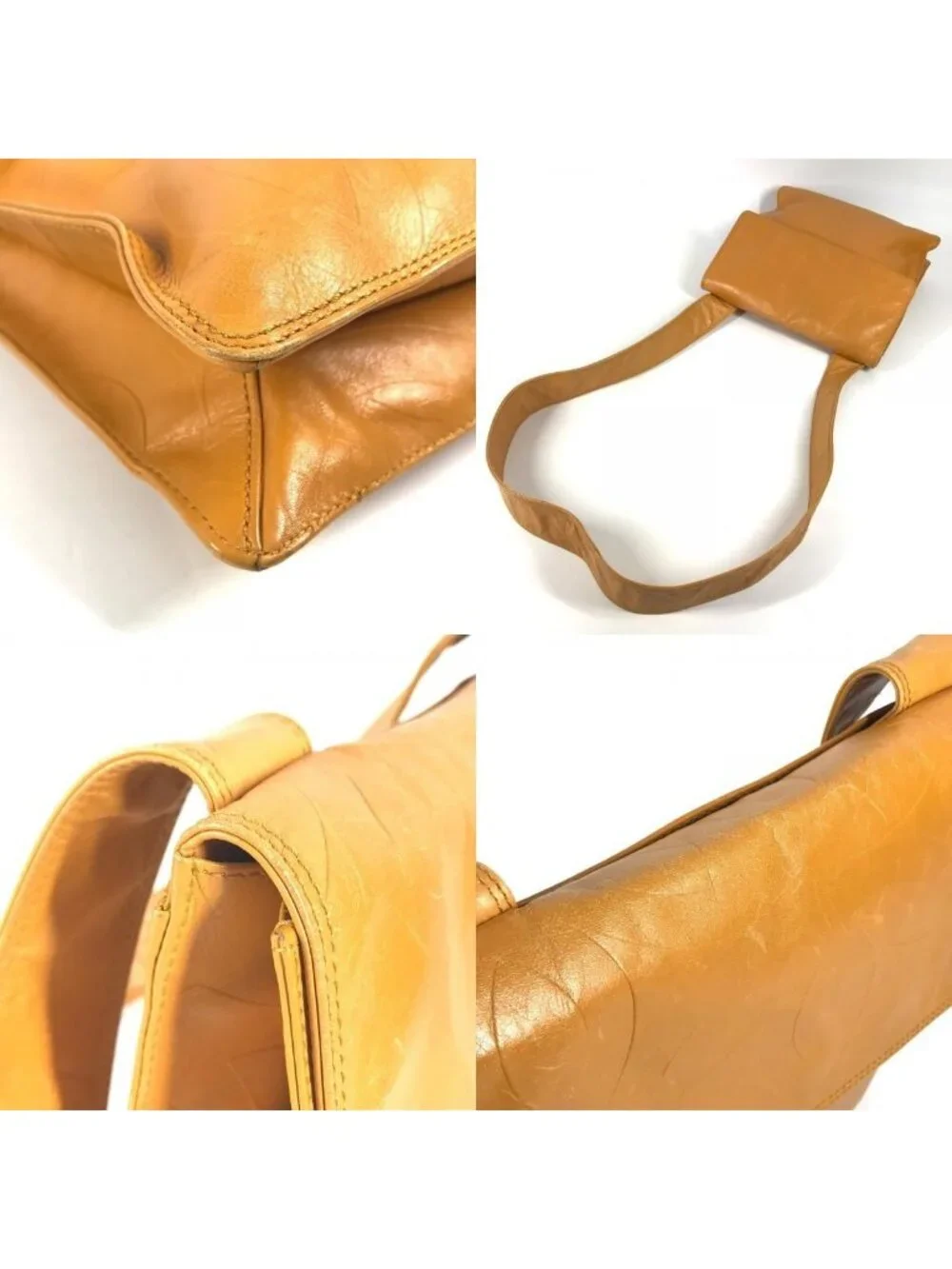 Chanel Shoulder Bag CC Logo All Over Pattern Leather Orange
